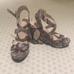 Snakeskin wedges